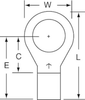 3M Scotchlok Red Brazed Non-Insulated Brazed Ring Terminal M8-38RK - 1.06 in Length - 0.59 in Wide - 0.175 in Inside Diameter - 3/8 in Stud - 054007-02123 - R. S. Hughes Company, Inc.