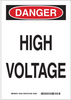 Brady Rectangle White Electrical Safety Sign - TEXT: DANGER HIGH VOLTAGE - 45430 - 754473-45430 - R. S. Hughes Company, Inc.