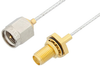 SMA Male to SMA Female Bulkhead Cable 48 Inch Length Using PE-SR047FL Coax, RoHS - PE34245LF-48 - Pasternack