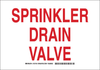 Brady B-302 Polyester Rectangle White Fire Sprinkler & Extinguishing System Sign - 14 in Width x 10 in Height - Laminated - TEXT: SPRINKLER DRAIN VALVE - 127313 - 754473-75645 - R. S. Hughes Company, Inc.