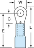 3M Scotchlok Blue Brazed Ring Terminal MH14-8R/LX - 1 in Length - 0.31 in Wide - 0.09 in Inside Diameter - #8 Stud - 051128-58900 - R. S. Hughes Company, Inc.