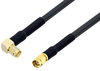 SMA Male Right Angle to Reverse Polarity SMA Male Cable 150 cm Length Using LMR-240 Coax with HeatShrink - PE3W01093/HS-150CM - Pasternack
