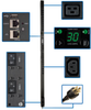 5/5.8kW Single-Phase Switched PDU with LX Platform Interface, 208/240V Outlets (20 C13 & 4 C19), L6-30P, 0U, TAA -- PDUMV30HVNETLX