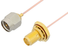 SMA Male to SMA Female Bulkhead Cable 6 Inch Length Using PE-034SR Coax - PE34243-6 - Pasternack