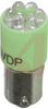 Lamp, LED;T-3 1/4;Green;1700mcd;Bayonet;0.36In.;5V;20mA;568nm;20deg;Gap;197 Seri - 70015424 - Allied Electronics, Inc.