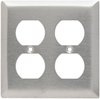 Duplex Receptacle Wall Plate, Two Gang, 302 Stainless Steel - SS82 - Legrand