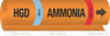 Brady B-689 Orange Polyester Pipe Marker - Printed Msg = HGO VAP Ammonia Low with Right Arrow - 145811 - 754473-54599 - R. S. Hughes Company, Inc.