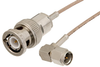 SMA Male Right Angle to BNC Male Cable 48 Inch Length Using RG178 Coax - PE33257-48 - Pasternack