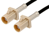 Beige FAKRA Plug to FAKRA Plug Cable 60 Inch Length Using PE-C100-LSZH Coax - PE38747I-60 - Pasternack