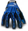 Hexarmor Chrome Series 4024 Blue 6 Superfabric/Synthetic Leather Mechanic's Gloves - PVC Palm & Over Knuckles Coating - 4024 SZ 6 -- 4024 SZ 6