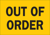 Brady B-401 High Impact Polystyrene Rectangle Yellow Machine & Equipment Sign - 10 in Width x 7 in Height - TEXT: OUT OF ORDER - 25050 - 754476-25050 - R. S. Hughes Company, Inc.