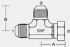 MALE JIC 37°x FEMALE JIC x MALE JIC 37° TEE SWIVEL -- 6602-04-04-04