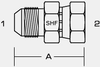 6504 - MALE JIC 37° x FEMALE JIC SWIVEL -- 6504-04-04 - Image