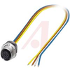 Panel feed through M12 (4 pos) D coded with 0.5m litz wire - 70169753 - Allied Electronics, Inc.