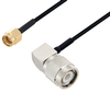 SMA Male to TNC Male Right Angle Cable 150 cm Length Using PE-SR405FLJ Coax - PE3W07181-150CM - Pasternack