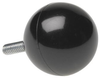 Knob, Ball, Phenolic, 1, Black; Shaft Type Davies Molding -- 12AC6748