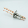 Power Feedthrough, 12000 Volts, 180 Amps, 3 Pins, 0.25″ Copper Conductors, 2.16″ QF / KF Flange - A0115-1-QF - MPF Products, INC.