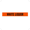 Brady B-946 Black on Orange Vinyl Self-Adhesive Pipe Marker - 2 1/4 in Height - 2 in Character Height - 14 in Length - Printed Msg = WHITE LIQUOR - 7423-1 - 754473-68111 - R. S. Hughes Company, Inc.