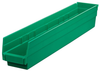 Akro-Mils 199 cu in Green Industrial Grade Polymer Shelf Storage Bin - 23 5/8 in Length - 4 1/8 in Width - 4 in Height - 1 Compartments - 30124 GREEN - 30124 GREEN - R. S. Hughes Company, Inc.