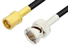 75 Ohm SMB Plug to 75 Ohm BNC Male Cable 48 Inch Length Using 75 Ohm PE-B150 Coax - PE33644-48 - Pasternack