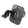 Dual USB Power Charger, 12/24VDC Output, 2.4A, Black -- 11074 - Image