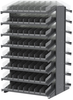 Akro-Mils 1800 lb Clear Gray Powder Coated Steel 16 ga Double Sided Fixed Rack - 36 3/4 in Overall Length - 132 Bins - Bins Included - APRD18128SC -- APRD18128SC - Image