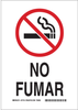 Brady B-401 High Impact Polystyrene Rectangle White Smoking Not Permitted Sign - 10 in Width x 14 in Height - Language Spanish - TEXT: NO FUMAR - 38955 - 754476-38955 - R. S. Hughes Company, Inc.