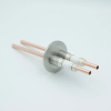 Power Feedthrough, 12000 Volts, 2 Tubes, 0.25″ Copper Conductors, 2.16″ QF / KF Flange - A0114-2-QF - MPF Products, INC.