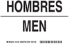 Brady B-946 Rectangle White Restroom Sign - 7 in Width x 5 in Height - Language English / Spanish - TEXT: HOMBRES / MEN - 14164 - 754473-16364 - R. S. Hughes Company, Inc.