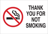 Brady B-401 Polystyrene Rectangle White Smoking Not Permitted Sign - 10 in Width x 7 in Height - TEXT: THANK YOU FOR NOT SMOKING - 72347 - 754476-72347 - R. S. Hughes Company, Inc.