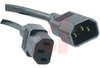 Cord, Jumper ; 10 A; 3 Ft. 3 in.; 125 V; Black; C13 connector; C14 Shrouded Plug - 70125974 - Allied Electronics, Inc.
