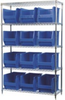 Akro-Mils Akrobin 2000 lb Adjustable Blue Chrome Steel Open Adjustable Fixed Shelving System - 12 Bins - 2000 lb Total Capacity - AWS184830282 BLUE - AWS184830282 BLUE - R. S. Hughes Company, Inc.