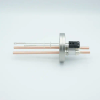 Thermocouple-Power Feedthrough, 1 Pair Type J, w/ Miniature TC Connector, 5000 Volts, 150 Amps, 2 Pins, 2.75″ Conflat Flange - A0458-1-CF - MPF Products, INC.