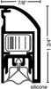 Auto Door Bottom-Silicone-Alum. Anod. -- 4441SA-60 - Image