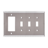 4-Gang 3 Toggle & 1 Blank Combination Wall Plates, Stainless Steel Standard Size Polished Finish - 77SBS - Suzhou Ele Mfg Co., Ltd.
