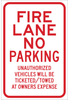 Brady B-959 Aluminum Rectangle White Parking Restriction, Permission & Information Sign - 12 in Width x 18 in Height - Reflective - TEXT: FIRE LANE - 115479 - 754473-18488 - R. S. Hughes Company, Inc.