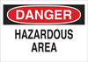 Brady B-555 Aluminum Rectangle White Chemical, Biohazard, Hazardous & Flammable Material Sign - 14 in Width x 10 in Height - TEXT: DANGER HAZARDOUS AREA - 41314 - 754476-41314 - R. S. Hughes Company, Inc.