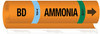 Brady B-689 Orange/Black/Blue/Green Polyester Pipe Marker - 10 in Width - 14 in Length - Printed Msg = BD VAP AMMONIA LOW with Right Arrow - 145772 - 754473-54564 - R. S. Hughes Company, Inc.