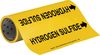 Brady B-946 Black on Yellow Vinyl Self-Adhesive Pipe Marker - 12 in Height - 30 ft Length - Printed Msg = HYDROGEN SULFIDE with Left Arrow - 15548 - 754476-15548 - R. S. Hughes Company, Inc.