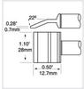 Metcal Smartheat Tweezer Cartridge PTTC-607 - Blade Tip - 12.7 mm Tip Length - 28 mm Tip Width - 0.7 mm Thick - METCAL PTTC-607 - R. S. Hughes Company, Inc.