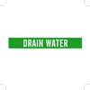 Brady B-946 White on Green Vinyl Self-Adhesive Pipe Marker - 4 in Height - 3 1/2 in Character Height - 24 in Length - Printed Msg = DRAIN WATER - 7092-1HV - 754476-81272 - R. S. Hughes Company, Inc.