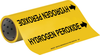 Brady B-946 Black on Yellow Vinyl Self-Adhesive Pipe Marker - 12 in Height - 30 ft Length - Printed Msg = HYDROGEN PEROXIDE with Left Arrow - 15547 -- 754476-15547