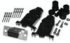 9 pin-HD Male Connector and Right Angle Hood Assembly - Crimp Type - CVD 0104-9DB - Visual Sound, Inc.