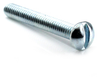 #10-24 x 1" Slotted Round Head Machine Screw, Zinc -- MSSLRD01001024Z - Image