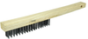 Vortec Pro Hand Wire Scratch Brush, .012 Carbon Steel Fill, Curved Handle, 4 x 19 Rows - 25201 - Weiler Abrasives