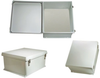 18x16x08 UL Listed Fiberglass Polyester FRP Weatherproof Outdoor IP66 NEMA 4 Enclosure, Kit bundled w/Non-Metallic Blank Mount PLT Gray - TEF181608-KIT01 - Transtector Systems, Inc.