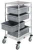 Cart W/ Grid Container, 4Bins, Gry; No. Of Bins Quantum Storage - 44AC4329 - Newark, An Avnet Company