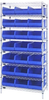 Open Wire Shelving, 8Shelves, 28Bin, Blu; Shelving Unit Type Quantum Storage - 44AC8484 - Newark, An Avnet Company