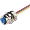 M12 Data Receptacle Connector: Female, front mount, M12 - mating side, stranded wires - connecting side, 4-pin, D-coded, unshielded, metallic grey housing, 50 V AC / 60 V DC, 4 A - EF12M OCTOPUS - Belden Inc.