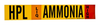 Brady B-946 Black / Orange / Red / White on Yellow Vinyl Self-Adhesive Pipe Marker - 4 in Height - 3 1/2 in Character Height - 24 in Length - Printed Msg = AMMONIA - 90446 - 754476-90446 - R. S. Hughes Company, Inc.
